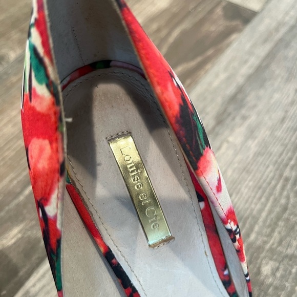 Anthropologie Louise Et Cie Floral D'Orsay Hermosah Pumps Pointed Toe Heel Sz 9 - Picture 10 of 10